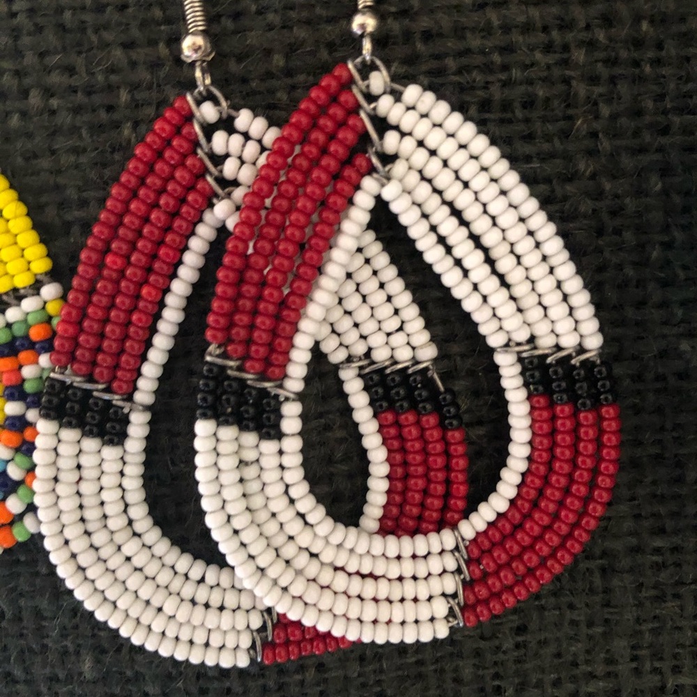 NWOT Handmade glass bead earrings.